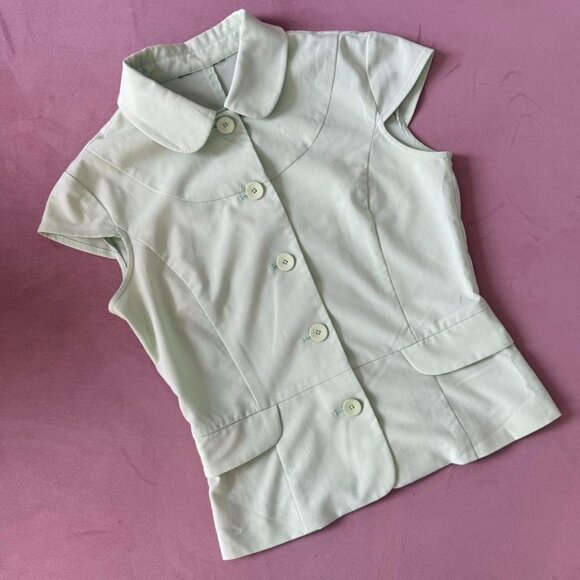 Pistachio Green Preppy Button Up - Picture 1 of 4